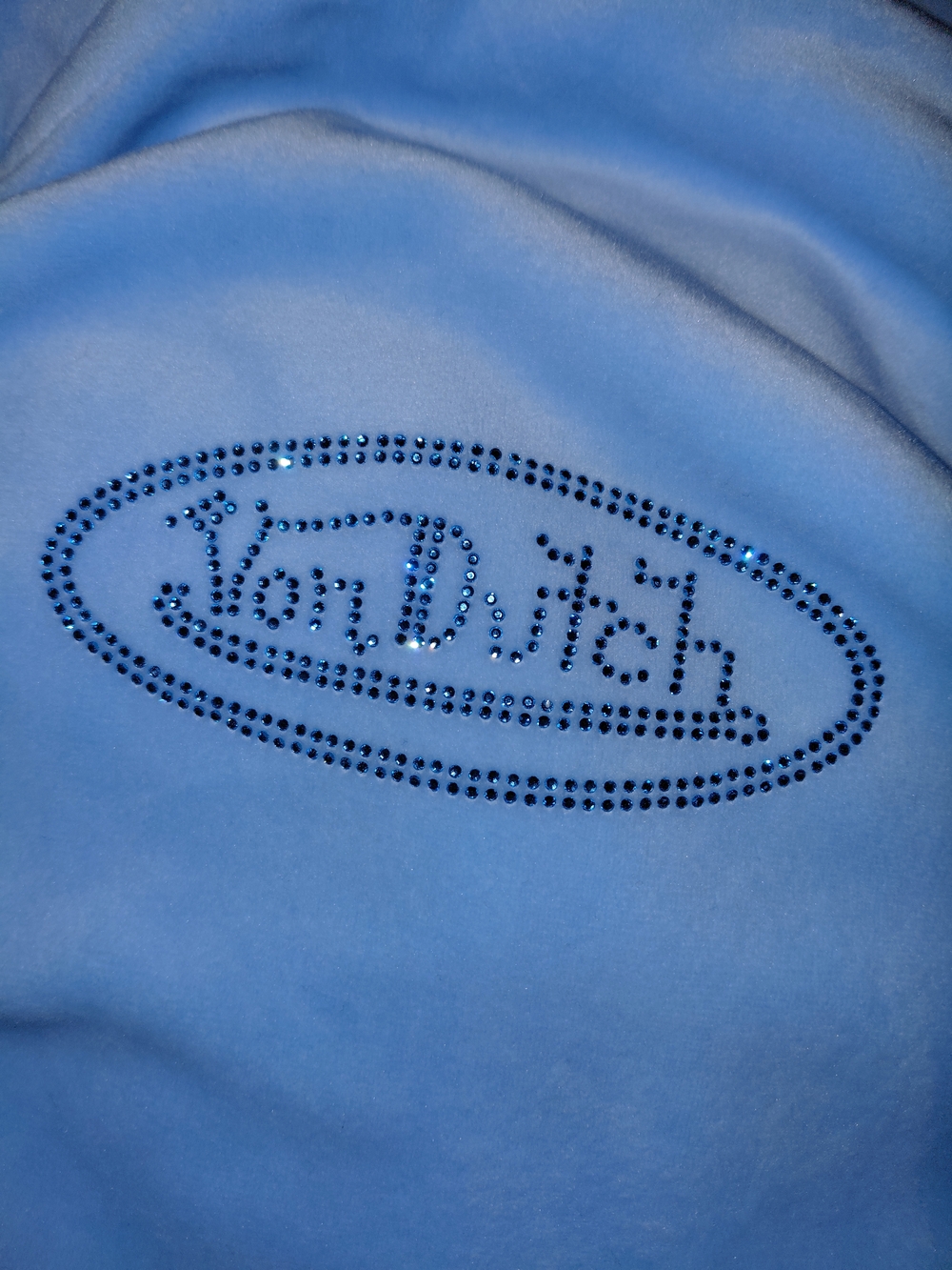Von Dutch Light Blue Velour Hoodie & Joggers - Picture 9 of 10